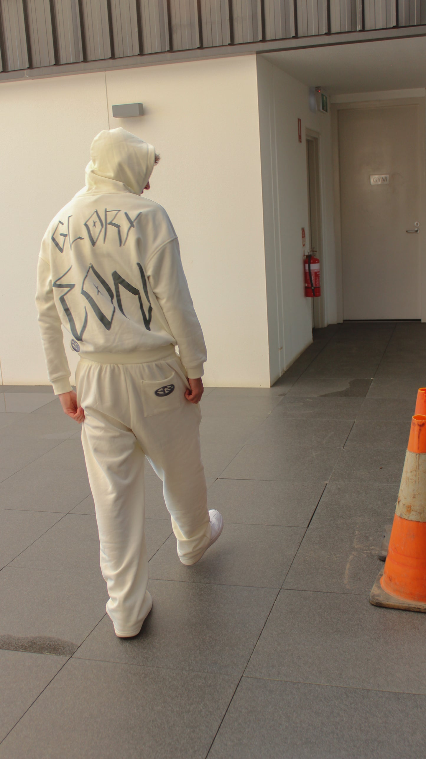 Box Drape Hoodie White