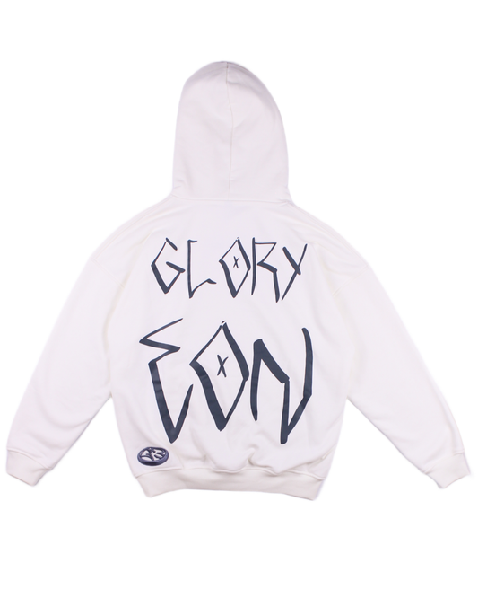 Box Drape Hoodie White