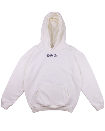 Box Drape Hoodie White