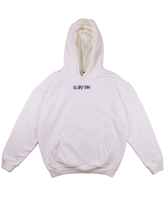 Box Drape Hoodie White
